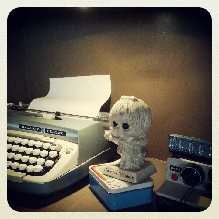Vintage typewriter on display